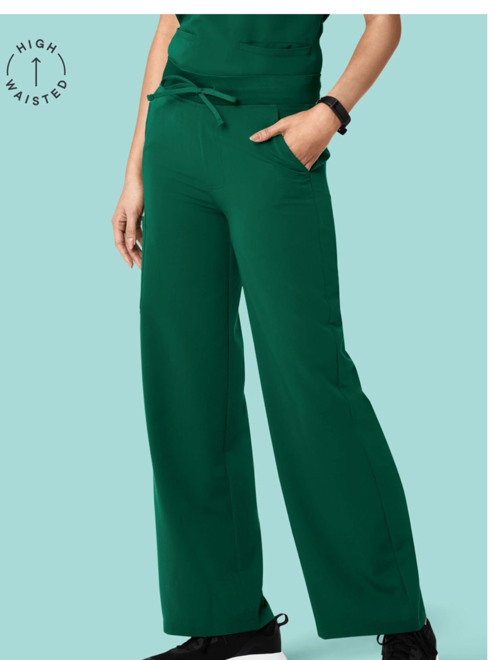 Mandala High-Waisted Wide Leg Scrubs & 6 Pocket V-neck Scrub Top